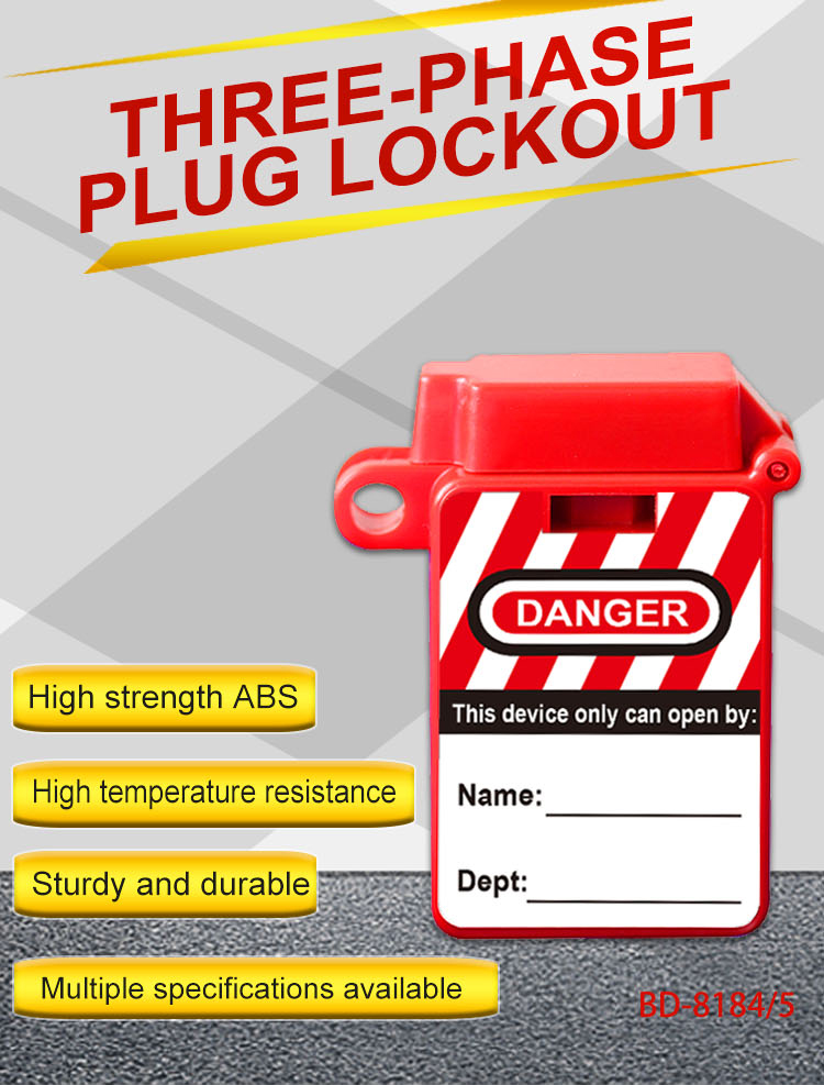 220v standard three-phase plug lockout BD-8184