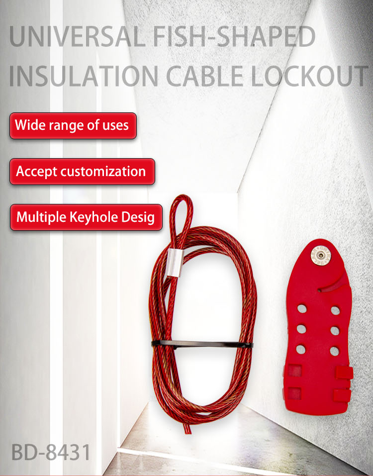 Universal Fish-shaped Insulation Cable Lockout BD-8431