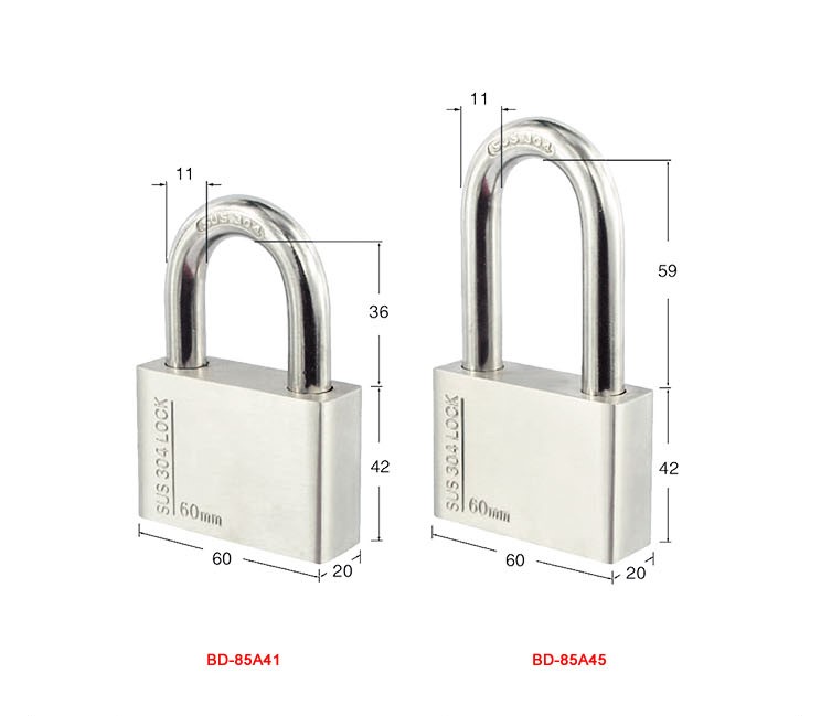 Stainless Steel Padlock BD-85A41~85A46