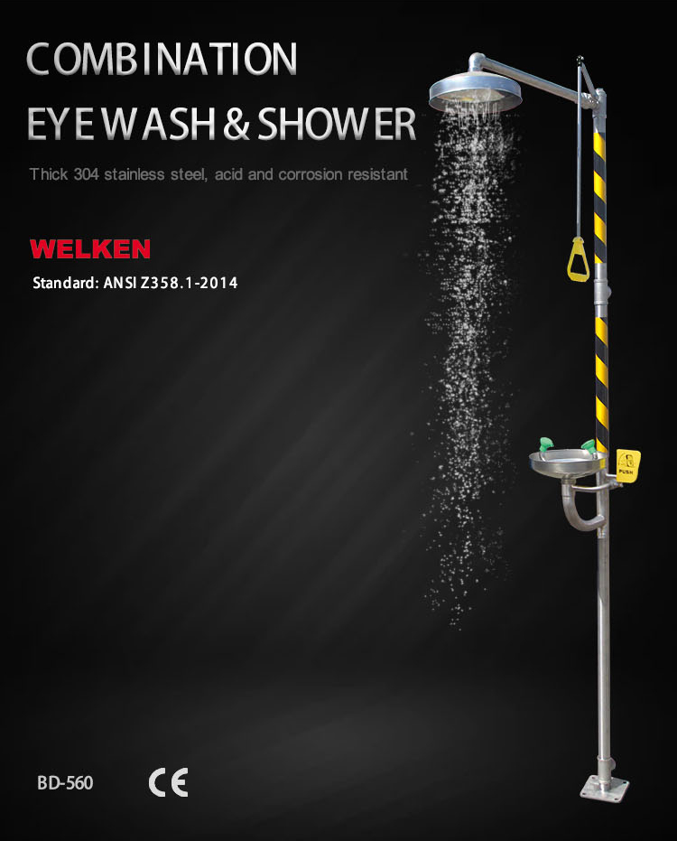 Combination Stainless Steel Shower and EyeFace Wash  (1)