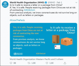 WHO – COVID-2019 ohutud paketid